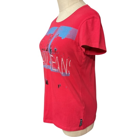 Armani Jeans Women's Short Sleeve Cotton Blend Graphic T-Shirt Top Size 10 - Picture 2 of 12